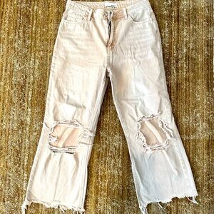 NWOT cropped wide leg jeans